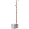 DecHome Appendiabiti Scarpiera Con 6 Ganci In Bambù Bianco 40x30x180 cm DecHome