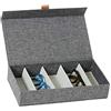 LOVE !T STORE !T LOVE IT STORE IT Premium Custodia Occhiali in Lino, grigio | Astuccio per occhiali da vista e da sole, 5 scomparti, chiusura magnetica, 30 x 17 x 6 cm