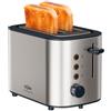 Solac - Tostapane Buon Giorno Mini Inox 870W | 2 fette | 6 livelli di doratura | 3 funzioni | Compatto con autocentraggio | Vassoio raccoglibriciole | LED | Grigio