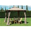 A.Capaldo Gazebo 3x3 Eden Giardino Con Teli Laterali E E Top Air Vent Beige Scuro