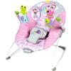 Bright Starts Seggiolino Portatile Vibrante per Neonati con Barra Giocattoli, Peso massimo 9 kg, Età 0-6 Mesi (Pink Paradise)