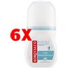 Borotalco 6 X Borotalco Deodorante Roll-on 50 Ml. Invisible Fresh Azzurro