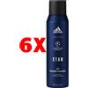 ADIDAS 6 X Adidas Deodorante Spray 150 Ml. Uefa10 Champion Edition Star