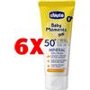 Chicco 6 X Chicco Baby Moments Sun 75 Ml. SPF50+ Crema Mineral Sun Cream Bambini Neonat