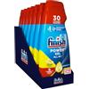 Finish Powergel Gel Detersivo per Lavastoviglie Liquido, Multiazione, Poteri Sgrassanti, Limone, Multicolore, 7 Unità, Confezione da 1