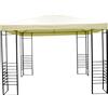 Amicasa Gazebo Giardino 3x3 mt in Ferro Copertura Top in PVC - Nizza