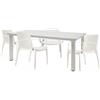 COSE DA CASA Set Tavolo rettangolare Ercole S-c-a-b 170x100 cm + 4 Sedie Ginevre Lounge bianc