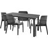 COSE DA CASA Set Tavolo rettangolare Ercole S-c-a-b 170x100 cm + 4 Sedie Ginevre Lounge antra