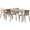 COSE DA CASA Tavolo rettangolare Ercole 170x100 e 4 Sedie Sunset tortora S-c-a-b- Set da Giar