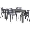 COSE DA CASA Tavolo rettangolare Ercole 170x100 e 4 Sedie Sunset antracite S-c-a-b- Set da Gi
