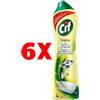 Cif 6 X Cif Crema 750 Ml. Limone Cream Micro Cristalli Giallo