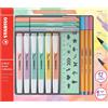 Stabilo Pastel Collection Set da 13 Pezzi Evidenziatori Penne e Righello