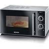 SEVERIN Forno a Microonde 2in1 con Grill, 700 W, 9 Programmi Automatici, Microonde con Griglia e Piatto Girevole, Nero/Argento - MW 7771