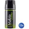 Malizia 12x Bundle Malizia Deodorante Spray Uomo 150 Ml. Vetyver