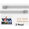 wiva NEON Tubo led WIVA 9W 60CM T8 g13 luce CALDA 3000K VETRO 900lm 2 pezzi