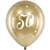 subitodisponibile 6 PEZZI Palloncino lattice GLOSSY ORO compleanno 50 anni 1B3G