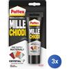 Henkel 3x Colla montaggio Henkel 2449235 Pattex Mille Chiodi Crystal