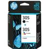 HP 305 2-Pack Tri-color/Black Original Ink Cartridge cartuccia d'inchiostro 2 pz