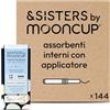 Mooncup &SISTERS® by Mooncup Assorbenti interni Heavy/Super Plus Flow con applicatore in cartone, velo e anima in cotone biologico, 144 assorbenti interni