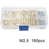 Brass Standoffs and Screw Kits M2 5 supporti e viti in ottone comodamente imballati per un totale di 180 pezzi