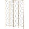 GC SEPARè PARAVENTO DIVISORIO 4 PANNELLI METALLO ORO LUSSO ELEGANTE 180*180 cm