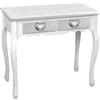 G SCRIVANIA SCRITTOIO TAVOLO 2 CASSETTI LEGNO SHABBY CHIC BIANCO CUORE 80*40*H75