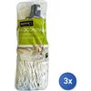 Perfetto 3x Mocio Ricambio Cotone Filo Continuo 200 Grammi Perfetto