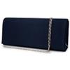 Emila Pochette blu raso donna cerimonia clutch piccola borsa elegante borsetta