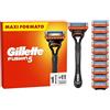 Gillette Fusion 5 RASOIO UOMO, 1 Rasoio a Mano Libera, 11 LAMETTE DA BARBA da 5 Lame, Rasatura Confortevole, Manico Ergonomico con Rifinitore di PRECISIONE, Fino a 1 MESE DI RASATURA con 1 Lametta