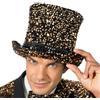 Chaks - Cilindro con paillettes, copricapo per adulti | Accessorio per showman, Capodanno, costumi e Carnevale, cilindro glitterato con motivo a paillettes