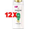 PANTENE 12 X Pantene 3in1 Shampoo Formato Convenienza 675 Ml. Capelli Lisci Effetto Seta