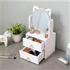Mobiletto Specchio da Tavolo Per Trucco Con Organizer Porta Trucchi