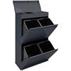 ARREGUI Top CR624-B Pattumiera Differenziata 4 Scomparti | 4x17L (68L)| Contenitore in Acciaio con Cassetto Superiore | Mobile per Raccolta Differenziata | Cestino per Spazzatura da Cucina | Antracite