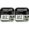 Maxell 2 x Maxell 317 Pila Batteria Orologio Mercury Free Silver Oxide SR516W 1.55V
