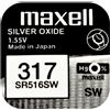 Maxell 317 Pila Batteria Orologio Mercury Free Silver Oxide SR516W Japan 1.55V