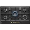 ELECTROLUX KGS9536RN PIANO COTTURA 90 CM 5 FUOCHI A GAS GRIGLIE GHISA NERO