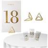 Decoraparty 20 Cartellini Segnaposto + Base, Segnatavolo Trasparenti con Numero Eleganti Dorati Numerati Supporto da 1 a 20 per Tavola Cerimonia Matrimonio Anniversario Eventi, 7 x 12 cm