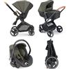 Cam Next Evo Passeggino Trio 0- 4 Anni Carrozzina Seggiolino Auto Verde