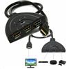 CAVO HDMI SWITCH 1080P 3 PORTE ADATTATORE SELETTORE XBOX PS4 PS3 DECODER PC DVD