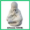 Statua da giardino per esterno scultura monaco Buddha in cemento marmo H.40CM