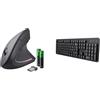 Trust Verto Mouse Verticale Wireless, Ergonomico senza Filo, 800/1200/1600 DPI &
