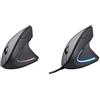 Trust Verto Mouse Verticale Wireless, Mouse Ergonomico senza Filo, 800/1200/1600