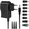 Zuokenzu Adattatore CA Alimentatore 6V 2A con 8 adattatori a spina AC220V 230V a DC6V 100