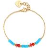 S'Agapõ S'AGAPO GLINT BRACCIALE DA DONNA IN ACCIAIO CON TURCHESE E CORALLO SGI35 (3609)