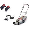 IKRA tosaerba a batteria ICM 2033 incl. batteria 20V 2,0Ah, batteria di ricambio e caricabatteria, prati fino a 150 m²