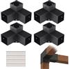 VEVOR Kit Staffe per Pergola 10x10 cm Supporto per Pali in Legno da Carpenteria 4 Staffe Angolari a 3 Vie Kit per Travi Fai da Te per Gazebo, Pergolati da Patio, Cabine, Kit Staffe per Pergola 4 pz