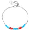 S'Agapõ S'AGAPO GLINT BRACCIALE DA DONNA IN ACCIAIO CON TURCHESE E CORALLO SGI34 (3616)