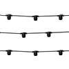 Dopa Store Catena Luminosa Nera da 15MT E27/S14 Portalampada 15 Lampadine per Esterno IP54