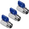 uxcell 1/2 NPT Ottone Mini Sfera Valvola,3pz NPT Femmina Maschio Valvola,Blu