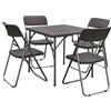 Garden de luxe Set tavolo e 4 sedie pieghevoli da giardino per esterno antracite salvaspazio